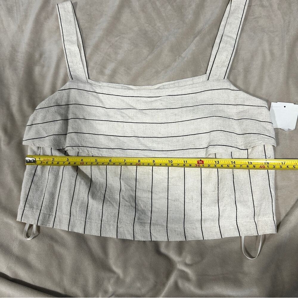 Quiet Luxury Striped Linen Blend Top European Minimalist| Avec Les Filles Size S - Picture 9 of 13
